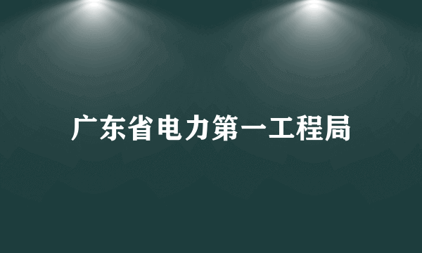 广东省电力第一工程局