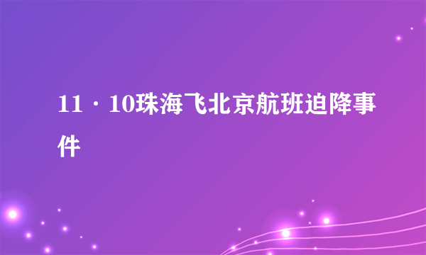 11·10珠海飞北京航班迫降事件