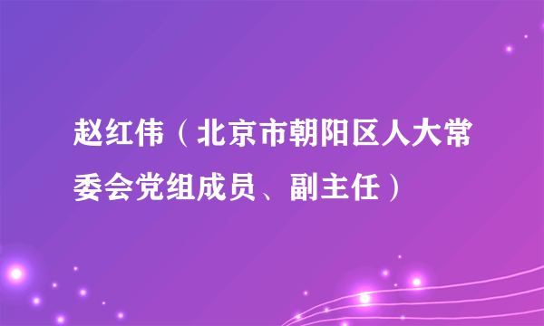 赵红伟（北京市朝阳区人大常委会党组成员、副主任）