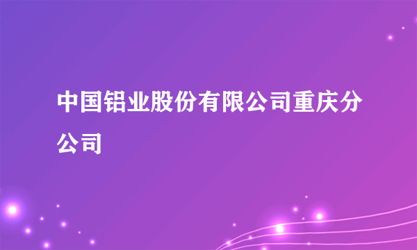 中国铝业股份有限公司重庆分公司