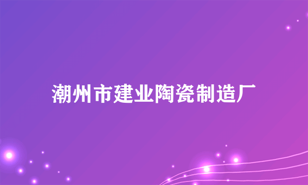 潮州市建业陶瓷制造厂