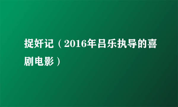 捉奸记（2016年吕乐执导的喜剧电影）