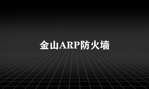 金山ARP防火墙