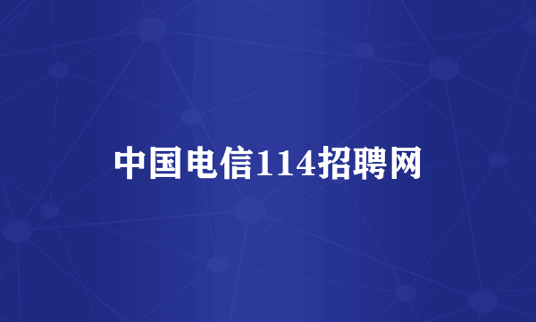 中国电信114招聘网