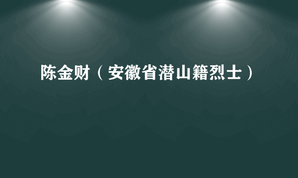 陈金财（安徽省潜山籍烈士）