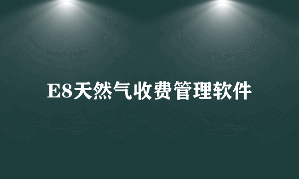 E8天然气收费管理软件