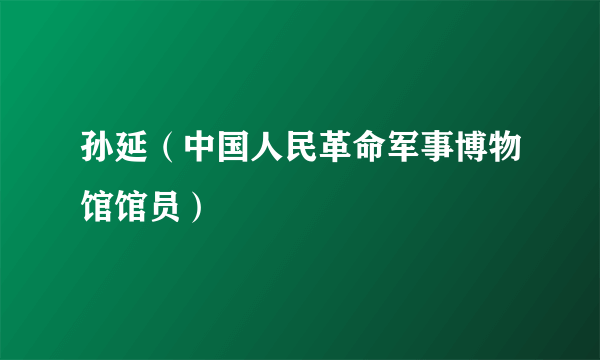 孙延（中国人民革命军事博物馆馆员）