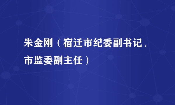 朱金刚（宿迁市纪委副书记、市监委副主任）