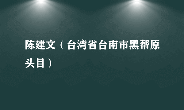 陈建文（台湾省台南市黑帮原头目）