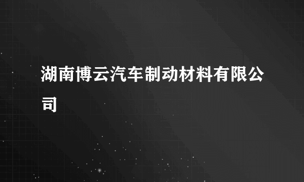 湖南博云汽车制动材料有限公司