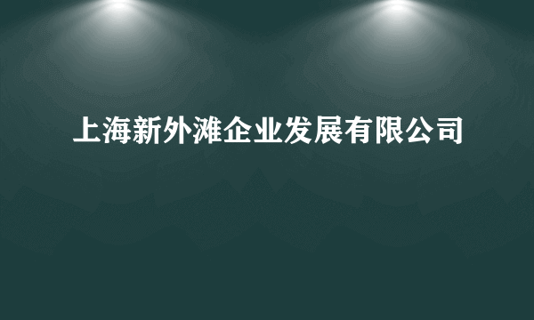 上海新外滩企业发展有限公司