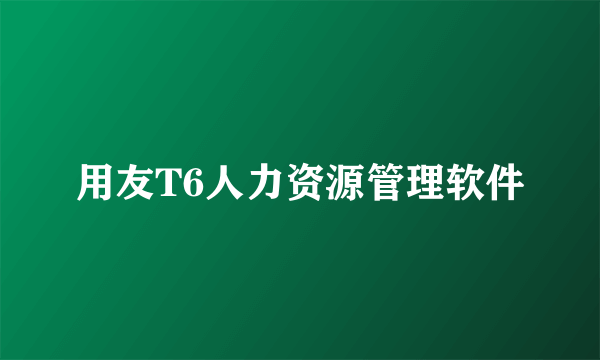 用友T6人力资源管理软件