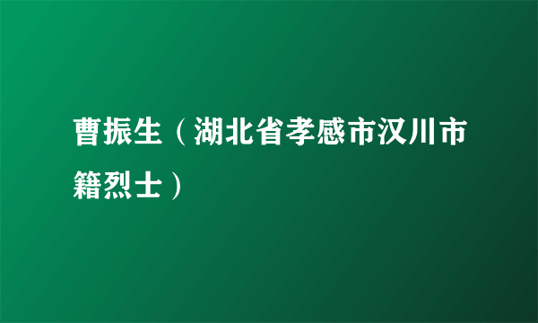 曹振生（湖北省孝感市汉川市籍烈士）