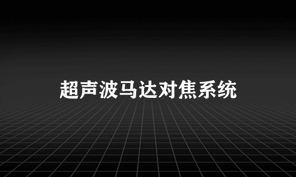 超声波马达对焦系统