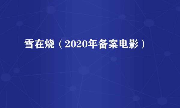 雪在烧（2020年备案电影）