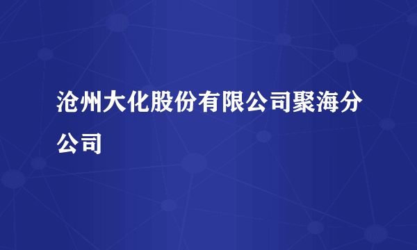 沧州大化股份有限公司聚海分公司