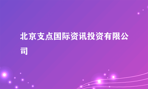 北京支点国际资讯投资有限公司