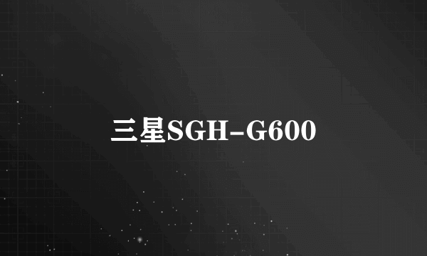 三星SGH-G600