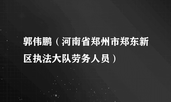 郭伟鹏（河南省郑州市郑东新区执法大队劳务人员）