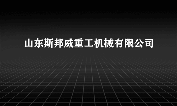 山东斯邦威重工机械有限公司