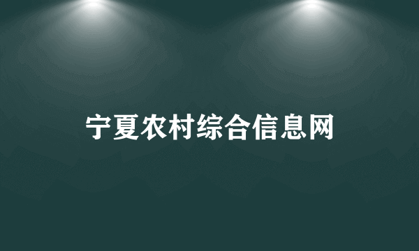 宁夏农村综合信息网