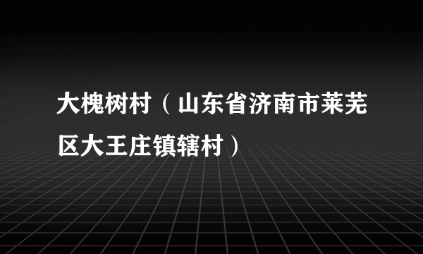 大槐树村（山东省济南市莱芜区大王庄镇辖村）