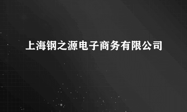 上海钢之源电子商务有限公司