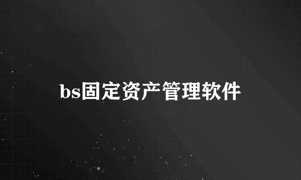 bs固定资产管理软件