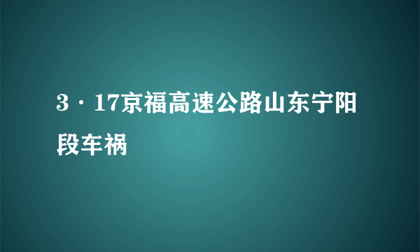 3·17京福高速公路山东宁阳段车祸