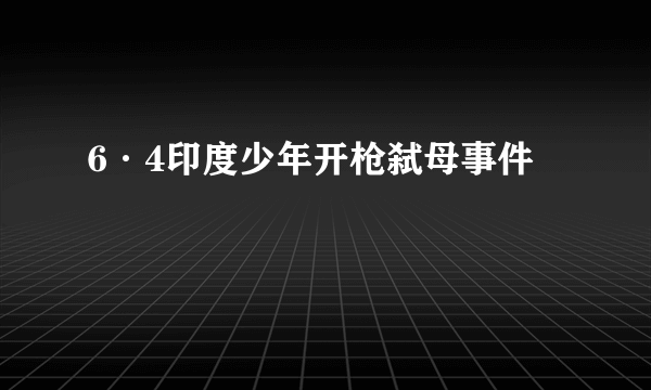 6·4印度少年开枪弑母事件