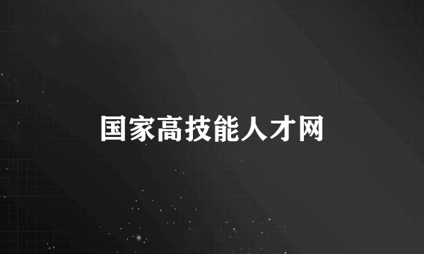 国家高技能人才网