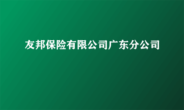 友邦保险有限公司广东分公司