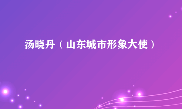 汤晓丹（山东城市形象大使）