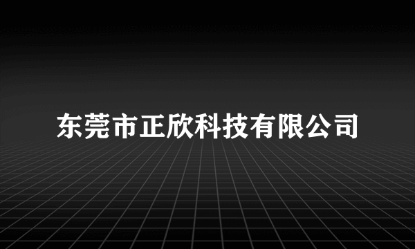 东莞市正欣科技有限公司