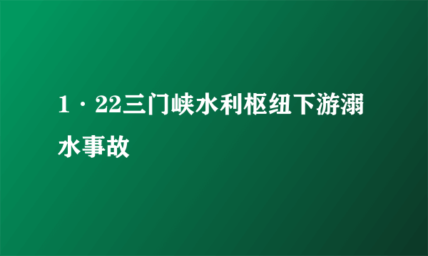 1·22三门峡水利枢纽下游溺水事故