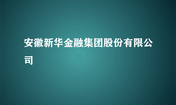 安徽新华金融集团股份有限公司