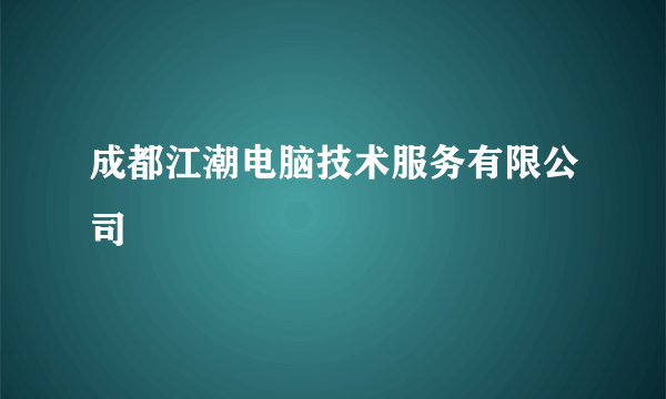 成都江潮电脑技术服务有限公司