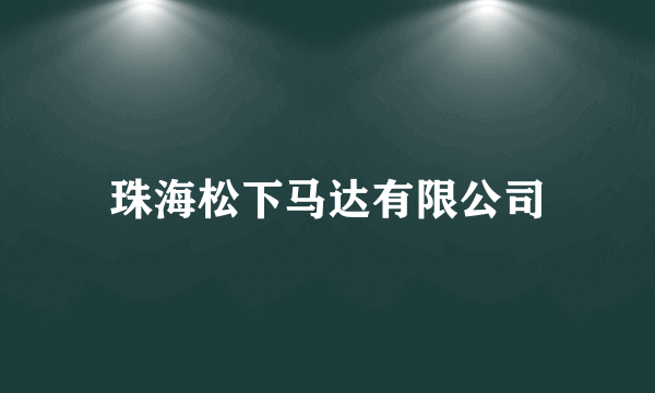 珠海松下马达有限公司