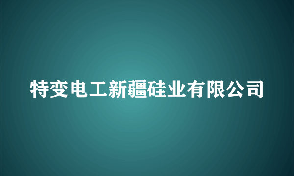 特变电工新疆硅业有限公司