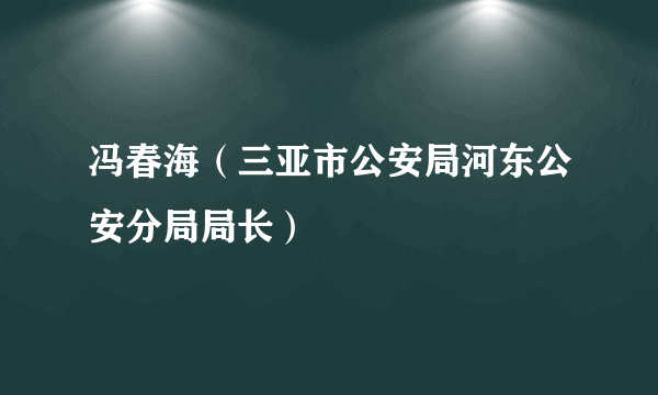 冯春海（三亚市公安局河东公安分局局长）