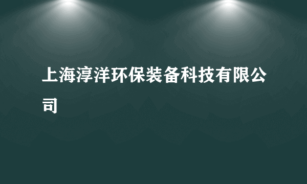 上海淳洋环保装备科技有限公司