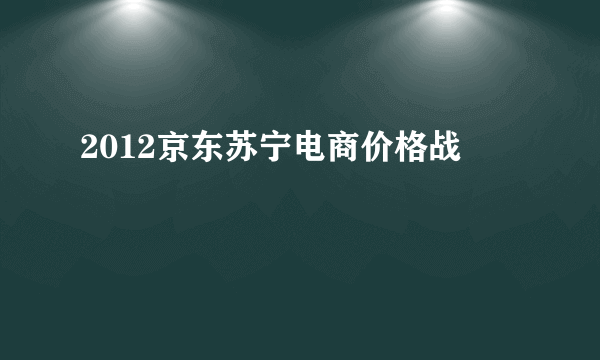 2012京东苏宁电商价格战