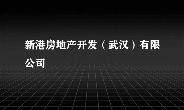 新港房地产开发（武汉）有限公司