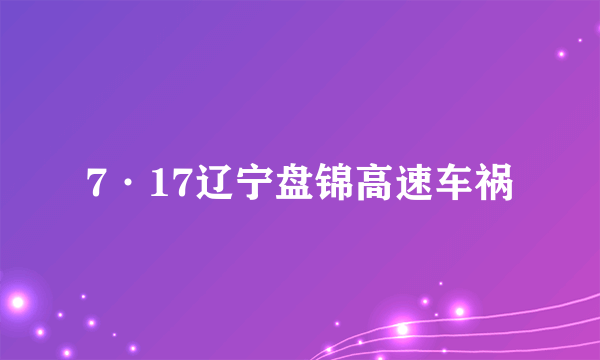 7·17辽宁盘锦高速车祸