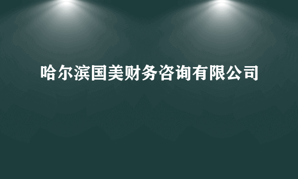 哈尔滨国美财务咨询有限公司