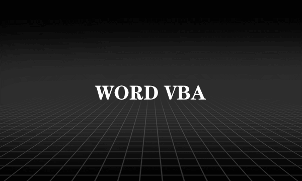 WORD VBA