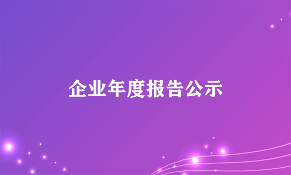 企业年度报告公示