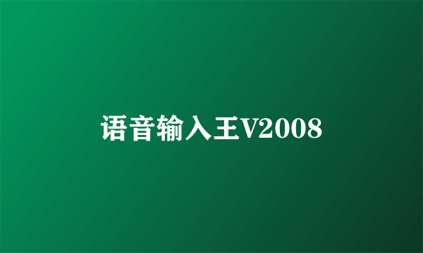 语音输入王V2008